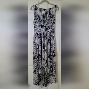 Simply VeraWang Black/White Striped High Low Dress